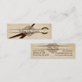 Carte De Visite Mini cisaillements de papier texturisés beiges de (Devant / Derrière)