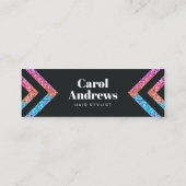 Carte De Visite Mini Ciseau de coiffeur noir Holographique moderne (Dos)