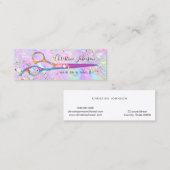 Carte De Visite Mini ciseaux colorés sur pastel parties scintillant FAU (Devant / Derrière)
