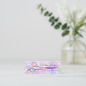 Carte De Visite Mini ciseaux colorés sur pastel parties scintillant FAU (Debout devant)