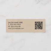 Carte De Visite Mini Ciseaux de coiffeur Code QR Papier Kraft Beige (Dos)