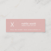 Carte De Visite Mini Ciseaux de coiffeuse mobile Dust Pink Rendez-vous (Dos)