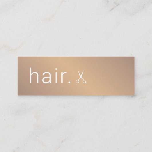 Carte De Visite Mini Ciseaux d'or Faux minimaux Élégants (Devant)