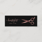 Carte De Visite Mini ciseaux d'or faux rose (Devant)