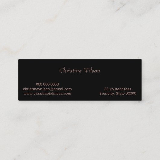 Carte De Visite Mini ciseaux d'or faux rose (Dos)