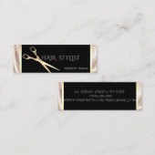 Carte De Visite Mini Ciseaux d'or géométrique élégant et moderne (Devant / Derrière)