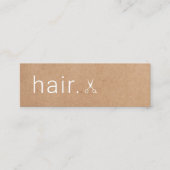 Carte De Visite Mini Ciseaux Kraft Imprimés Élégants minimaux coiffeur (Devant)
