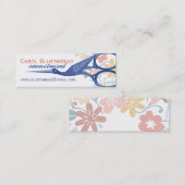 Carte De Visite Mini Ciseaux ornementaux de cigogne d'oiseau cousant (Devant / Derrière)