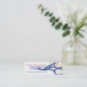 Carte De Visite Mini Ciseaux ornementaux de cigogne d'oiseau cousant (Debout devant)