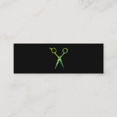 Carte De Visite Mini Ciseaux verts Grunge (Devant)