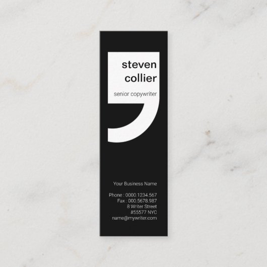 Carte De Visite Mini Citation blanche innovante (Devant)