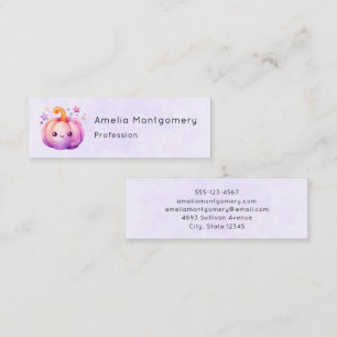 Carte De Visite Mini Citrouille Pastel avec Étoiles Ambiance Mignonne e