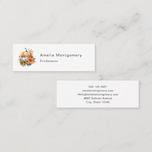 Carte De Visite Mini Citrouilles d'automne avec Fleurs et Foliage