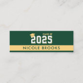 Carte De Visite Mini Classe de diplôme de Green Gold Coordonnées Nom (Devant)