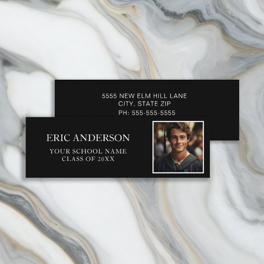 Carte De Visite Mini Classe photo noir blanc de 2024 Graduate