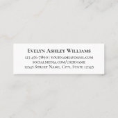 Carte De Visite Mini Classic Graduate Name Mini Insert Contact Card (Dos)