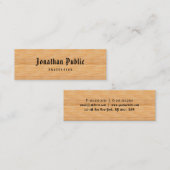 Carte De Visite Mini Classic Old American Texte Bois Look manuscrit (Devant / Derrière)