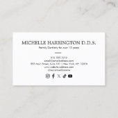 Carte De Visite Mini classique dentiste dentiste logo Mint Blue (Dos)
