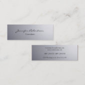 Carte De Visite Mini Classique simple gris clair uni mince (Devant / Derrière)