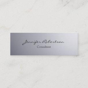 Carte De Visite Mini Classique simple gris clair uni mince