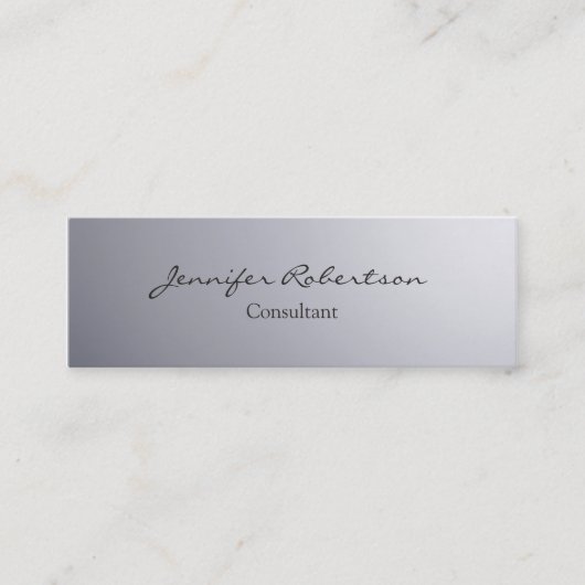 Carte De Visite Mini Classique simple gris clair uni mince (Devant)