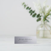 Carte De Visite Mini Classique simple gris clair uni mince (Debout devant)