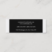 Carte De Visite Mini Classique Simple Noir Blanc Uni Unique (Dos)
