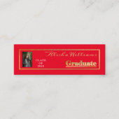 Carte De Visite Mini Classy Elegant Gold Text Graduate Photo (Devant)