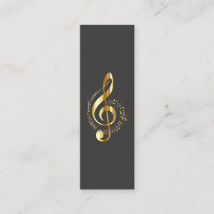 Carte De Visite Mini Clé de sol de musique Chrome Mini personnalisé