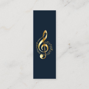 Carte De Visite Mini Clé de sol de musique Chrome Mini personnalisée