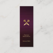 Carte De Visite Mini Clé Notaire Chic foncé violet & or Clé Notaire Lux (Devant)