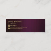 Carte De Visite Mini Clé Notaire Chic foncé violet & or Clé Notaire Lux (Dos)