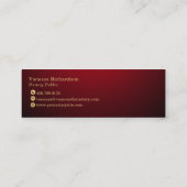 Carte De Visite Mini Clé Notaire Chic Rouge Dégradé Or (Dos)