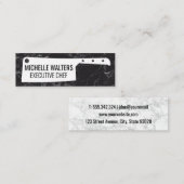 Carte De Visite Mini Cleaver Knife | Arrière - plan en marbre (Devant / Derrière)