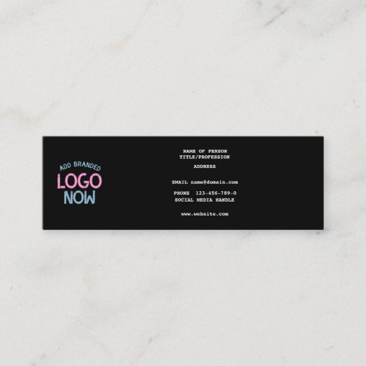 CARTE DE VISITE MINI CLIENT SIMPLE CONTEMPORAIN PROPRE NOIR MODE (Devant)