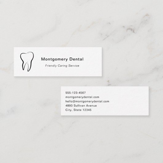 Carte De Visite Mini Clinique dentaire dentaire Hygiène buccale (Devant / Derrière)