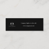Carte De Visite Mini Clôture élégante noire Logo d'entreprise (Dos)