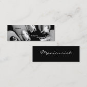 Carte De Visite Mini Clous de manucure dans noir et le blanc I (Devant / Derrière)