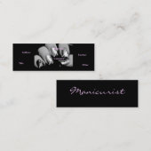 Carte De Visite Mini Clous Manicuristes En Noir Et Blanc (Devant / Derrière)