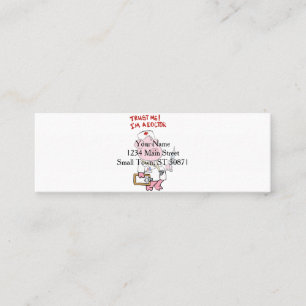 Carte De Visite Mini Cochon de médecin avec seringue à la main  chois