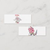 Carte De Visite Mini Cochon de médecin avec seringue à la main| choisir (Devant / Derrière)