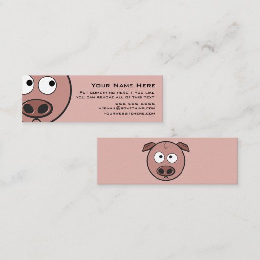 Carte De Visite Mini Cochon mignon (Devant / Derrière)
