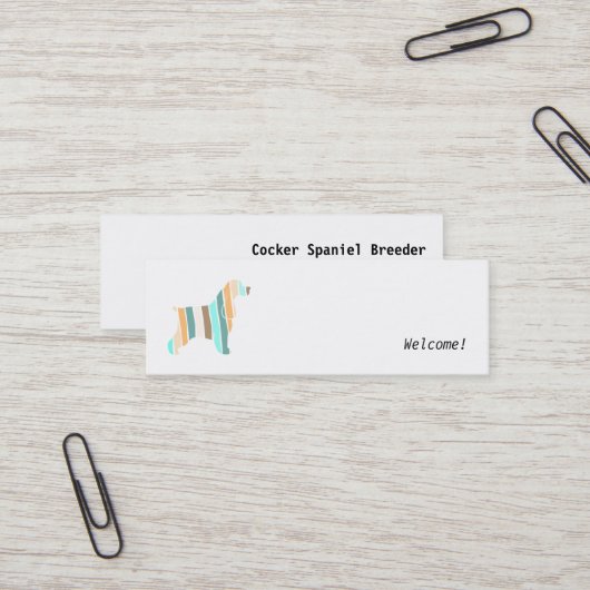 Carte De Visite Mini Cocker Spaniel anglais moderne (Devant/Arrière en situation)