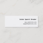 Carte De Visite Mini Cocker Spaniel anglais moderne (Dos)