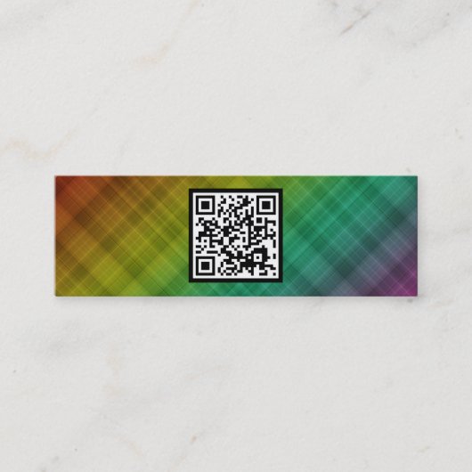 Carte De Visite Mini code du plaid QR d'arc-en-ciel (Devant)