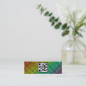 Carte De Visite Mini code du plaid QR d'arc-en-ciel (Debout devant)