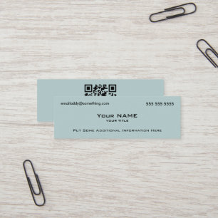 Carte De Visite Mini Code moderne du bleu QR