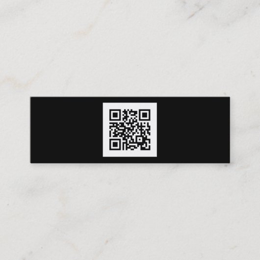 Carte De Visite Mini Code noir et blanc moderne de QR (Devant)