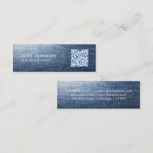 Carte de visite mini Code QR (Devant / Derrière)