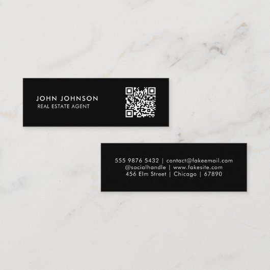 Carte de visite mini Code QR (Devant / Derrière)